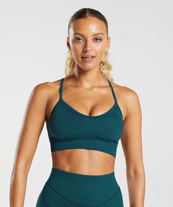 Staniki Sportowe Damskie Gymshark Sweat Seamless Turkusowe | PL 2931JPQ